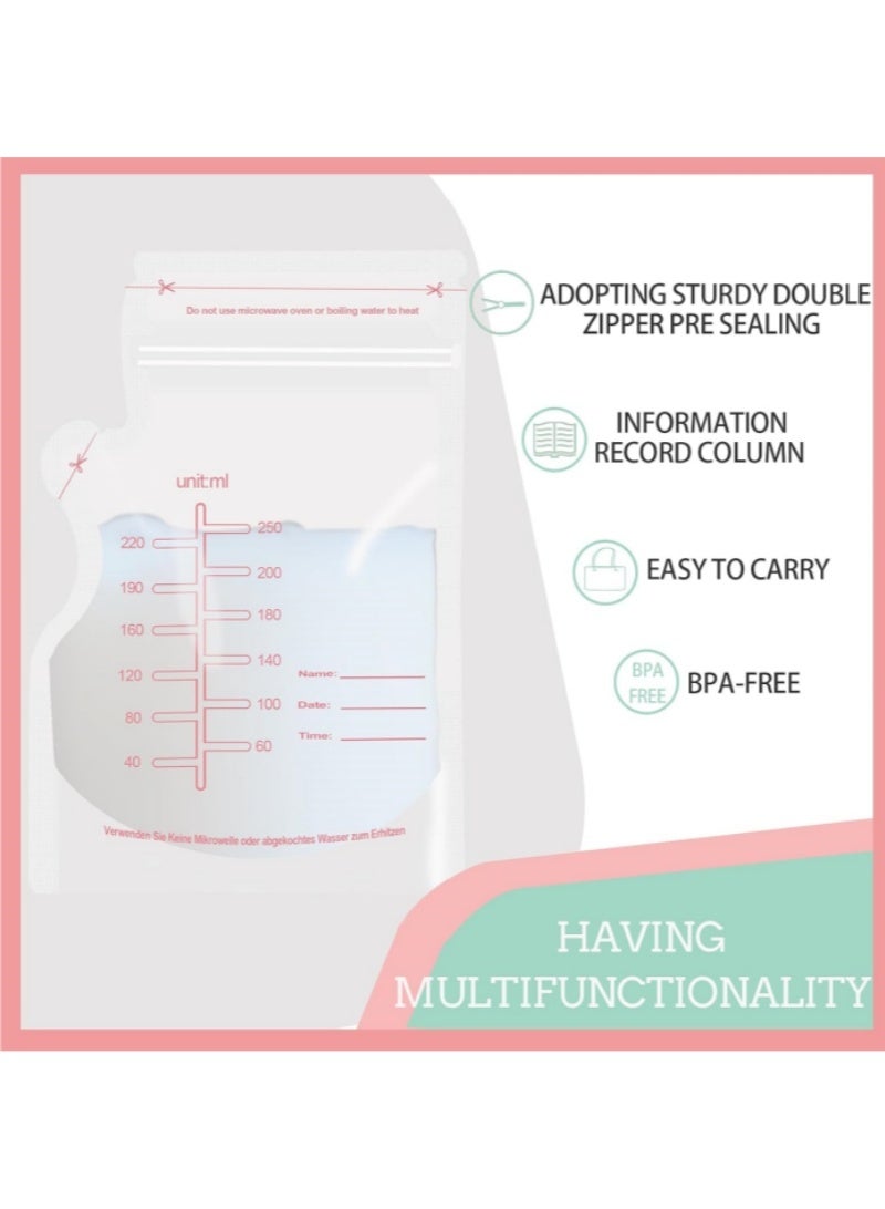 30PCS حقيبة تخزين حليب الأم الوردي - أكياس الحليب لحليب الأم للتغذية,حاويات تخزين حليب الأم للثلاجة,أكياس لحليب الأم - Image 3