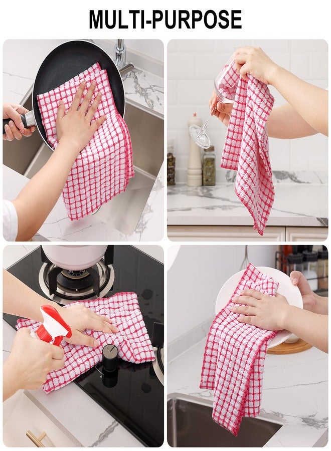 Kitinjoy Cotton 6 Pack Terry Kitchen Towels, 16 x 25 Inches Super Soft and Absorbent Dish Towels, Quick Drying Hand Towels for Kitchen Drying, Red - Image 4