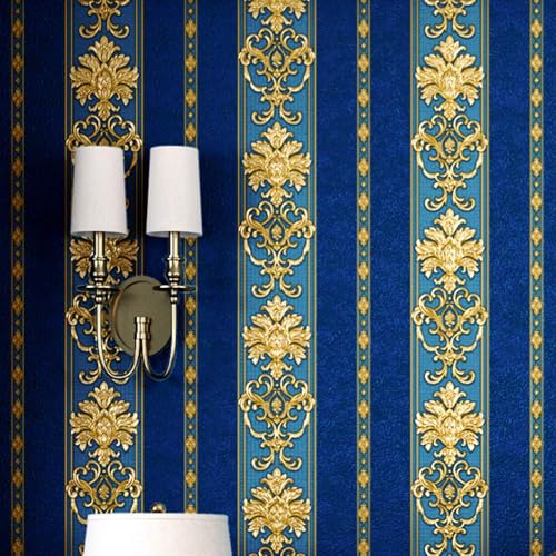 FOKRIM Royal Blue Wallpaper for Walls Sticker 45x300cm 14-sqft - Peel and Stick Removable Self Adhesive Waterproof Wall Paper for Home Kids Room Play Room - Image 2