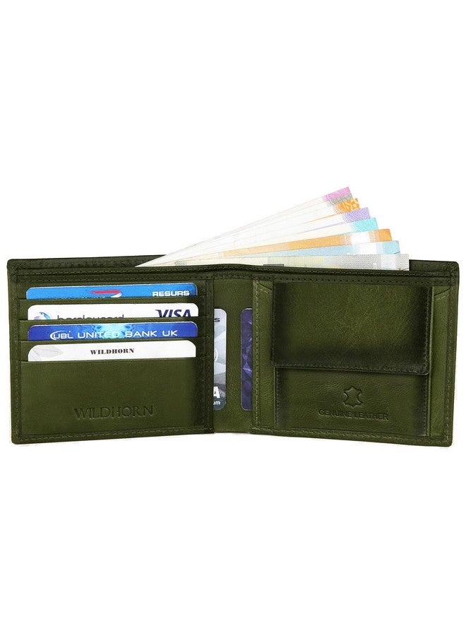 WildHorn RFID Protected Leather Wallet for Men, Green Crunch - Image 4