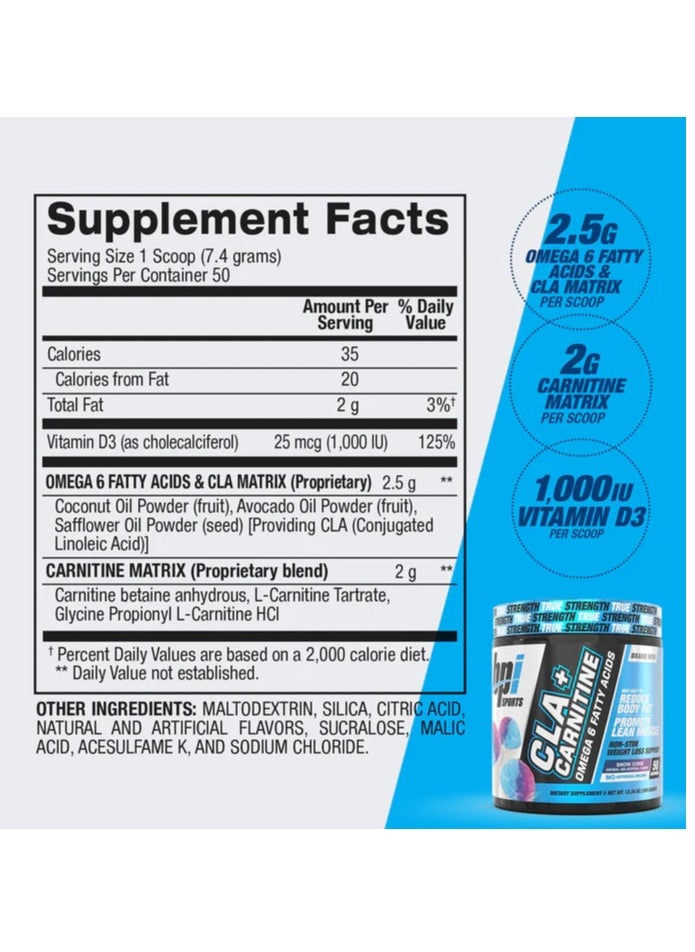 BPI SPORTS - BPI CLA + Carnitine 50 Servings Rainbow Ice - Image 1