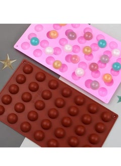 Spaceshoop Silicone Half Balls Soap Biscuits Chocolate Candle Mould, 6 Cavity Tray, Random Colour (35 Cavity)  - Image 3