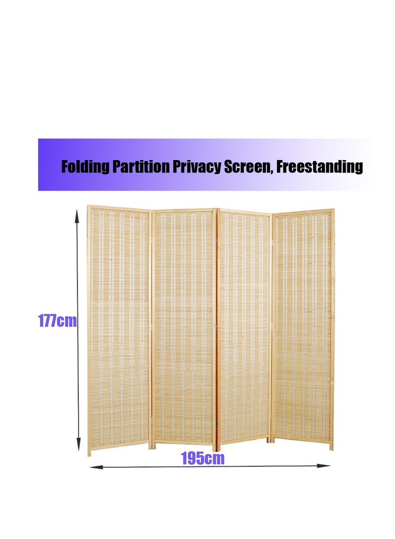 Generic 𝐅𝐅𝐃 Wooden Room Divider Partition | Foldable Freestanding Privacy Screen for Living Room, Bedroom, Office & Study | Natural Finish, Lightweight & Stylish  - Image 2