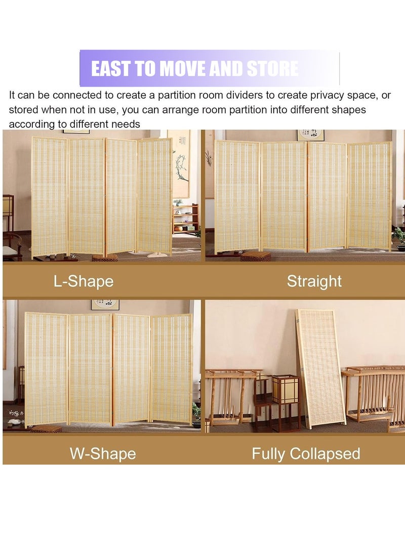 Generic 𝐅𝐅𝐃 Wooden Room Divider Partition | Foldable Freestanding Privacy Screen for Living Room, Bedroom, Office & Study | Natural Finish, Lightweight & Stylish  - Image 4