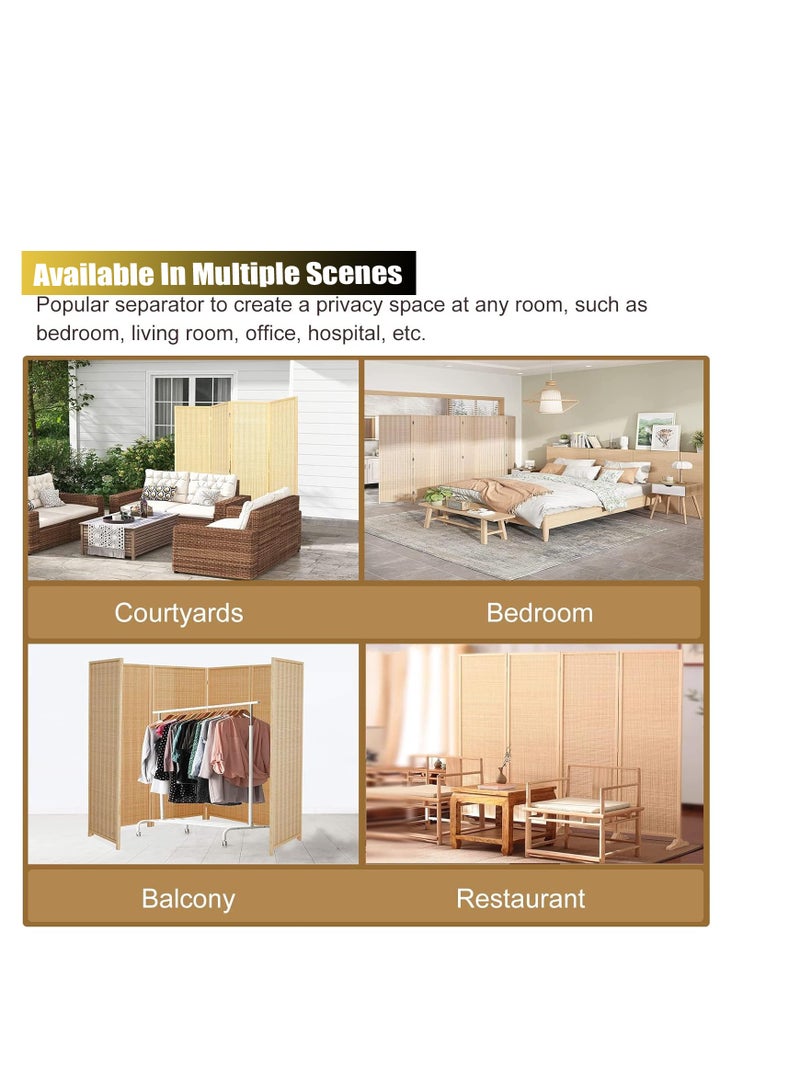 Generic 𝐅𝐅𝐃 Wooden Room Divider Partition | Foldable Freestanding Privacy Screen for Living Room, Bedroom, Office & Study | Natural Finish, Lightweight & Stylish  - Image 5