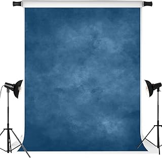 Kate 5x7ft Blue Abstract Photography Backdrop Blue Headshot Portrait Background Photo Fabric Studio Props - Image 1