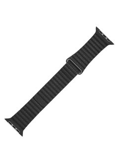FITIT FITIT Leather Link Band Compatible with Apple Watch Band 44mm/45mm iWatch Series 9 and below, Latest Magnetic Stainless Steel Adjustable Wrist Replacement, 42mm, 44mm,45mm and 49mm, Black  - Image 4