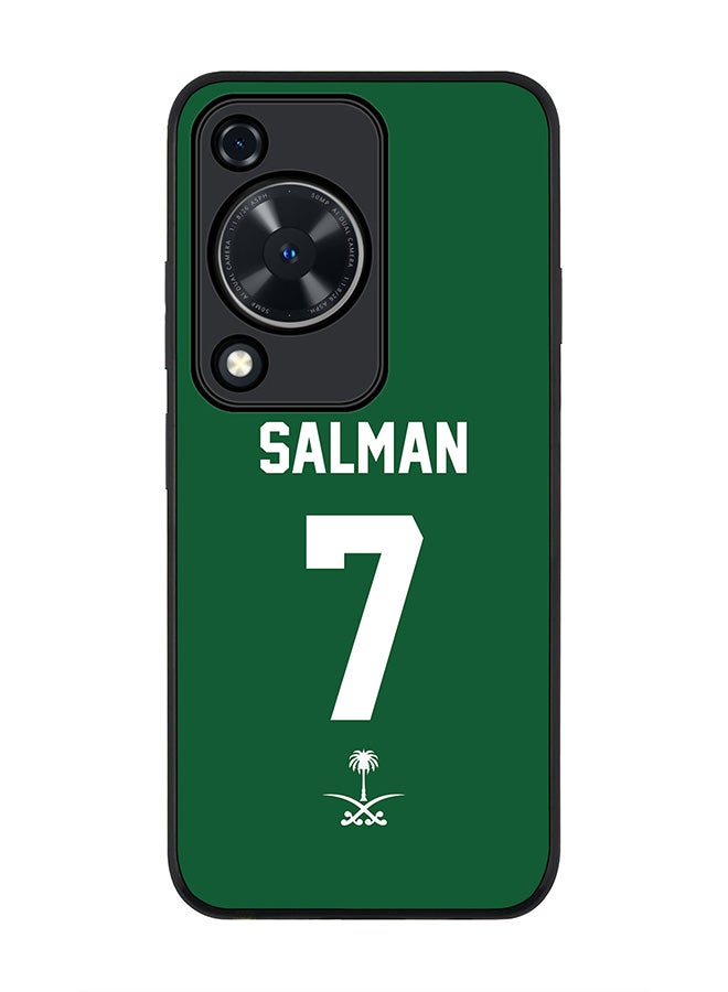 Stylizedd Rugged Black edge case for Huawei nova Y72 / Huawei Enjoy 70 4G, Slim fit Flexible Thin Cover - Football Team - Saudi Arabia, Player Name - Salman - Image 1