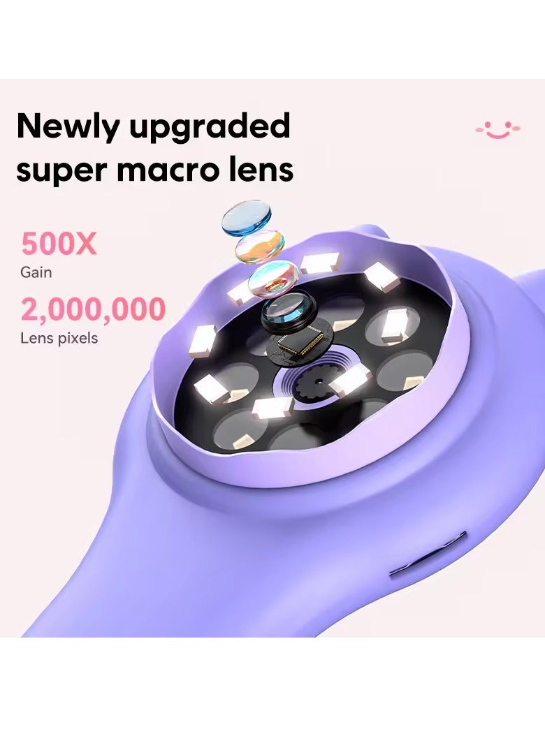 Generic Microscope for Kids - Mini Pocket Handheld Microscope for Toddlers-Educational Science Kit Toys for Birthday Gifts,Toy for Age 3 4 5 6 7 8 Girls Boys （Purple） - Image 3