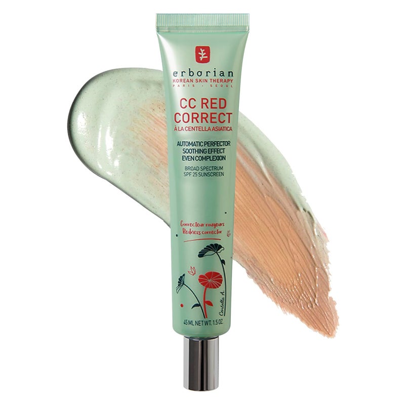 Erborian CC Red Correct - Skincare-First Green Color Corrector with Centella Asiatica, Illuminating Color Corrector with Redness Coverage & SPF 25 - Cica, Korean Skincare, 1.5 Oz - Image 1
