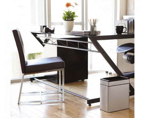 simplehuman سلة مهملات بسيطة إنسان 10 لتر / 2.6 جالون بروفايل مفتوحة، سلة نحيفة لغرفة النوم، الحمام، المكتب، من الفولاذ المقاوم للصدأ المصقول - Image 2