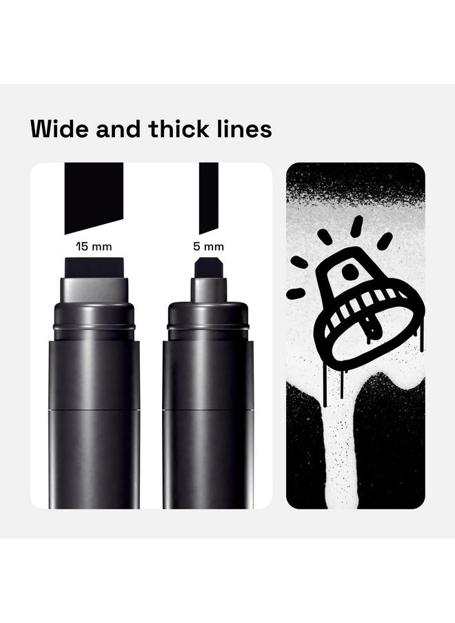 ARTISTRO - ARTISTRO 5 Black Acrylic Paint Pens, Acrylic Paint Markers Jumbo Tip, Fabric Markers for Textile, Canvas, Rock, Glass, Wood, Paper, DYI, Paint Markers for Kids and Adults - Image 1