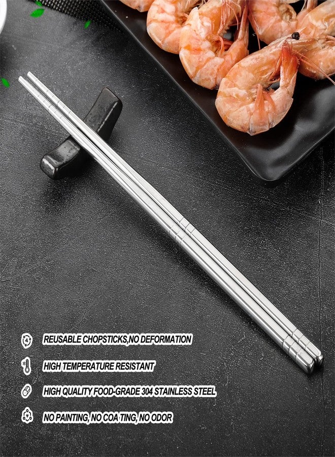 HuaLan Metal Alloy Chopsticks Stainless Steel Lightweight Chopsticks 5 Pairs Gift Set - Image 4