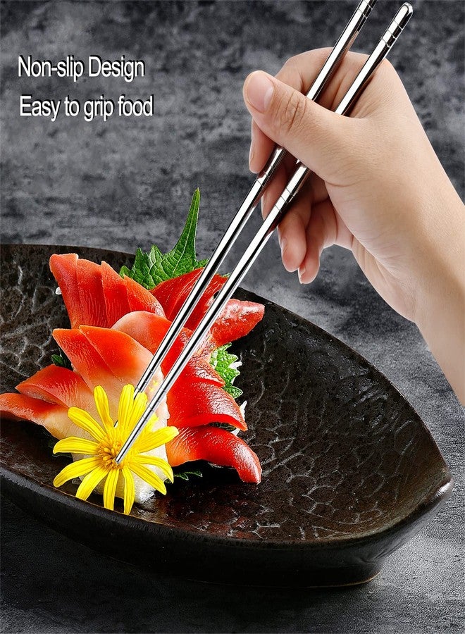 HuaLan Metal Alloy Chopsticks Stainless Steel Lightweight Chopsticks 5 Pairs Gift Set - Image 5