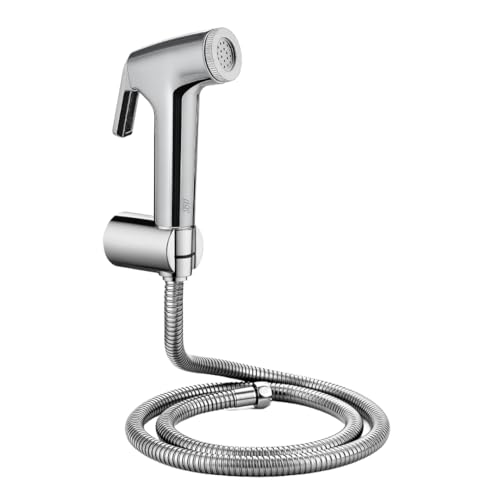 SBD Safari ABS Plastic Health Faucet Gun with Flexible Stainless Steel Hose Tube and PVC Holder | Health Faucet Set | Bidet Jet Spray ((Complete Set with 1 Mtr Tube)) - Image 1
