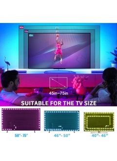 Generic TV LED Backlights 4.5M for upto 75 Inch TV, Bluetooth APP Control RGB Strip Lights, USB Powered, Music Sync, 16 Million Colors, Timing & Mic Function, Flexible & Easy to Install  - Image 2