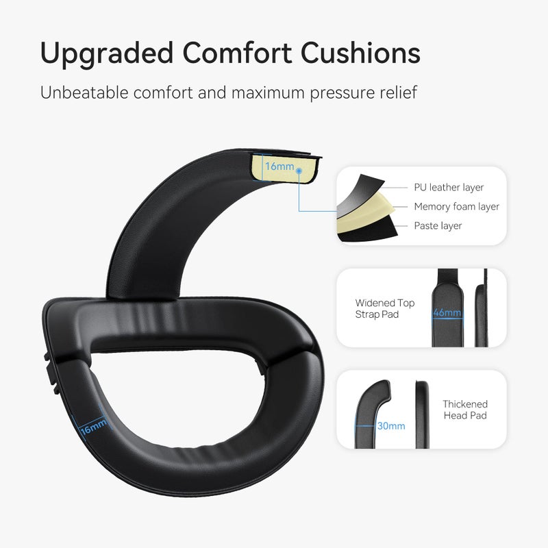 KIWI design Comfort Head Strap Accessories Compatible with Oculus/Meta Quest 2, Elite Strap Replacement for Enhanced Support of VR Headset - Image 4