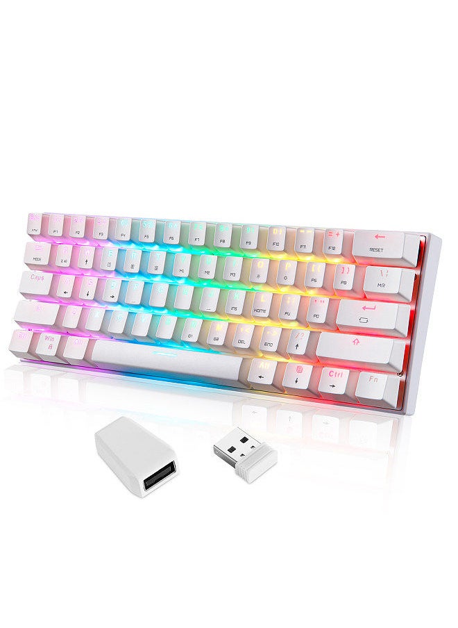 Motospeed SK62 BT Wireless Gaming Mechanical Keyboard 61 Keys RGB Backlight Blue Switch Macro Drive For Laptop PC  - Image 1