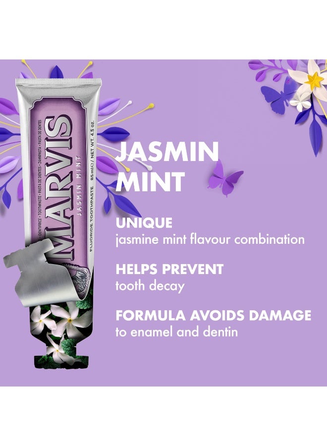 Marvis Jasmine Mint Toothpaste, 85 ml, Sensational Flavoured Toothpaste Helps Remove Plaque & Promote Healthy Gums with Long-Lasting Freshness - Image 3