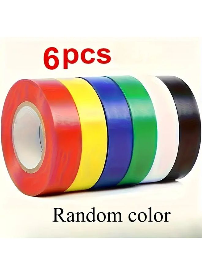 6pcs Heavy Duty PVC Electrical Tape Waterproof Insulation Random Color for Wiring Cable Bundling - Image 1