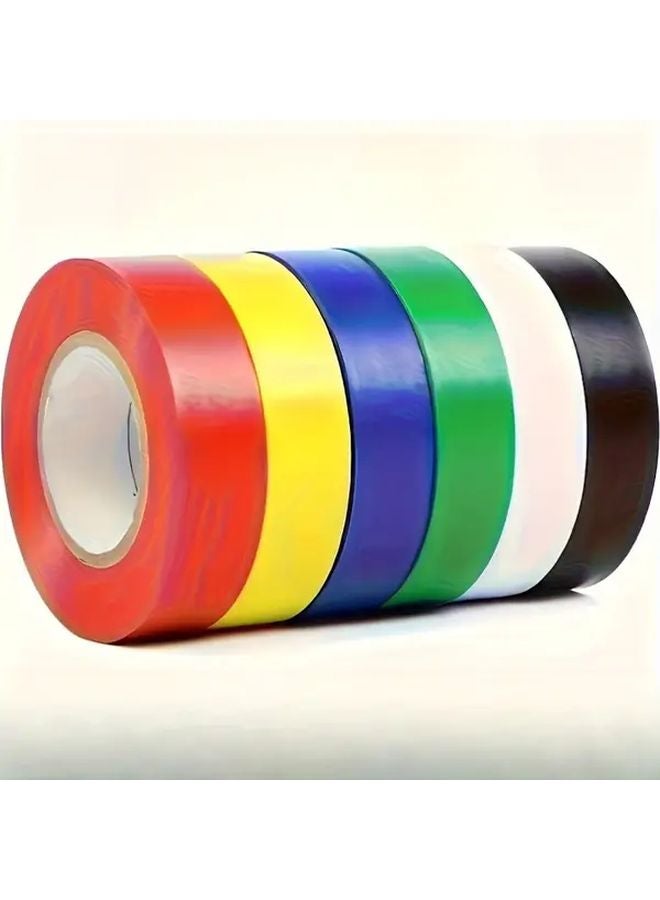 6pcs Heavy Duty PVC Electrical Tape Waterproof Insulation Random Color for Wiring Cable Bundling - Image 5