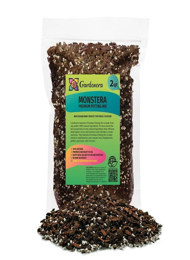 Gardenera Premium Monstera Potting Soil - Quick Drain Potting Soil for Growing and Repotting Monstera Deliciosa/Swiss Cheese Plant - 2 Quart Bag - Image 1