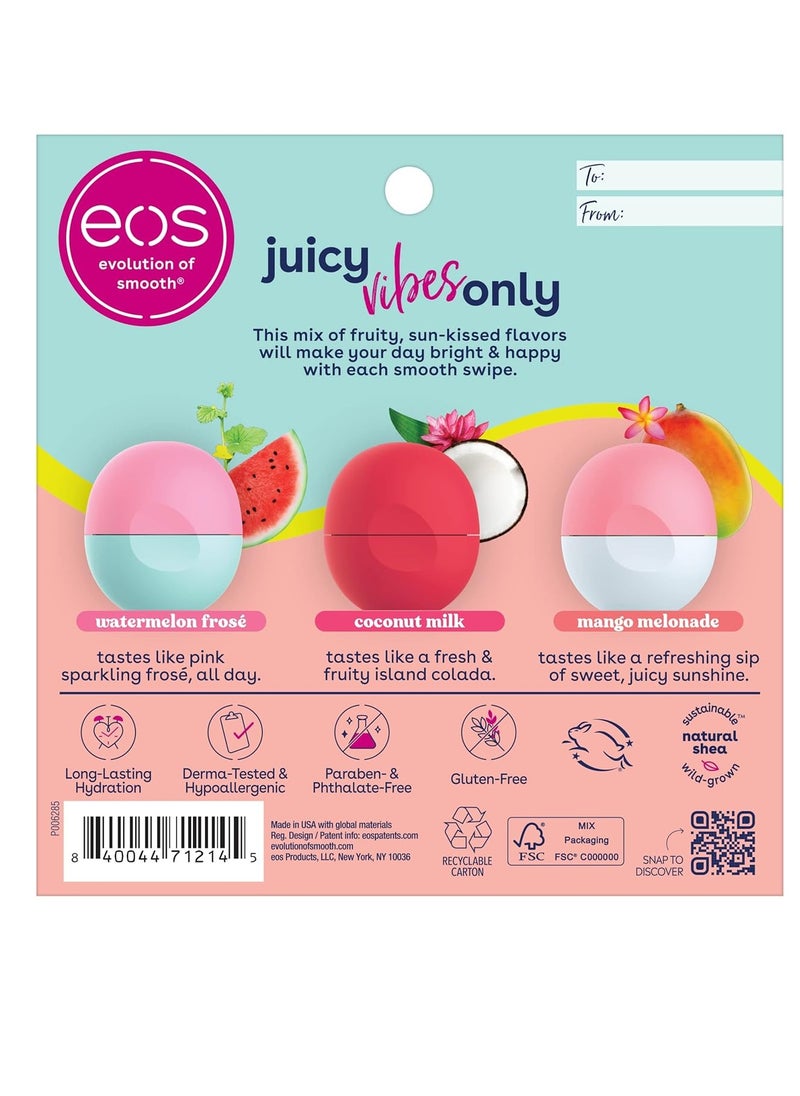 eos Juicy Vibes Lip Balm Variety Pack- Watermelon Frosé, Mango Melonade & Coconut Milk, All-Day Moisture Lip Care Products, 0.25 oz, 3-Pack - pzsku/ZFD78F0D3E0446A64BAE4Z/45/_/1734524763/e9150812-2695-4991-a7c6-a1b760b01653