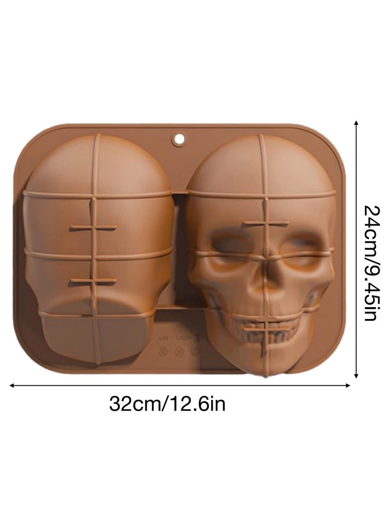 GGOOT Halloween Skull Candle Mold | 3D Halloween Skull Baking Silicone Mold | Halloween Holiday Silicone Molds for Fondant, Cake, Cupcake, Dessert  - Image 2