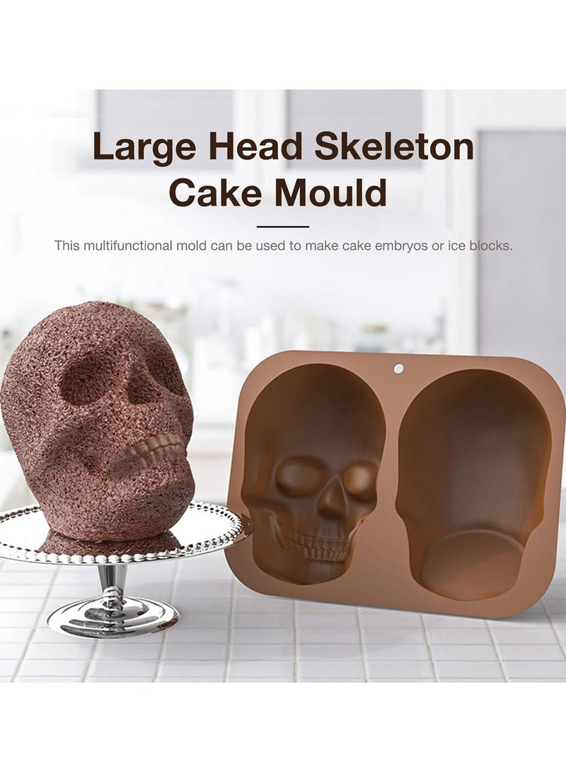 GGOOT Halloween Skull Candle Mold | 3D Halloween Skull Baking Silicone Mold | Halloween Holiday Silicone Molds for Fondant, Cake, Cupcake, Dessert  - Image 5