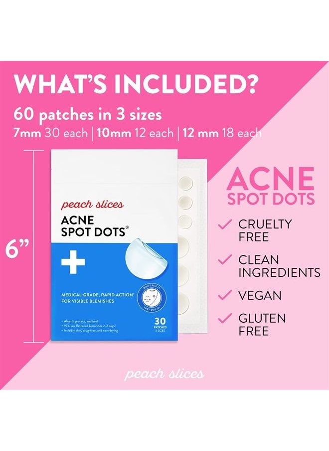 Peach Slices Acne Spot Dots | Clear Hydrocolloid Acne Pimple Patch for Zits and Breakouts | Treats, Drains, and Shrinks Blemishes | Vegan and Cruelty-Free | Three Sizes 7mm, 10mm, 12mm (60 Count)  - Image 5