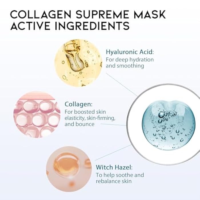 #OOTD Hydrating Soothing Sheet Masks Gift Set for Skincare, Korean Vegan Sheet Mask for Dry, Sensitive Skin, Calming, Smoothing, Brightening, Collagen, Ceramide, Cica, Hyaluronic Acid 30EA - Image 4