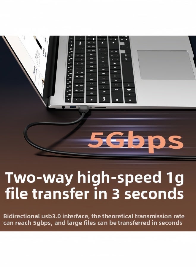 الصفحة الرئيسية كابل بيانات USB 3.0 من النوع A إلى النوع A (1.5 م) - كابل نقل بيانات ومزامنة عالي السرعة بسرعة 5 جيجابت في الثانية - موصلات ذكر-ذكر مناسبة للأقراص الصلبة الخارجية والطابعات والمودم والكاميرات والماسحات الضوئية - غلاف خارجي من مادة PVC لزيادة المتانة - Image 4