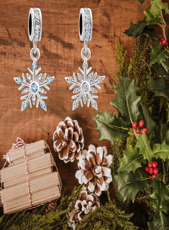MiiFort Blue Snowflake Charm Compatible with Pandora Charms Bracelets Christmas Santa Xmas Dangle Frozen March Birthstones - Image 5