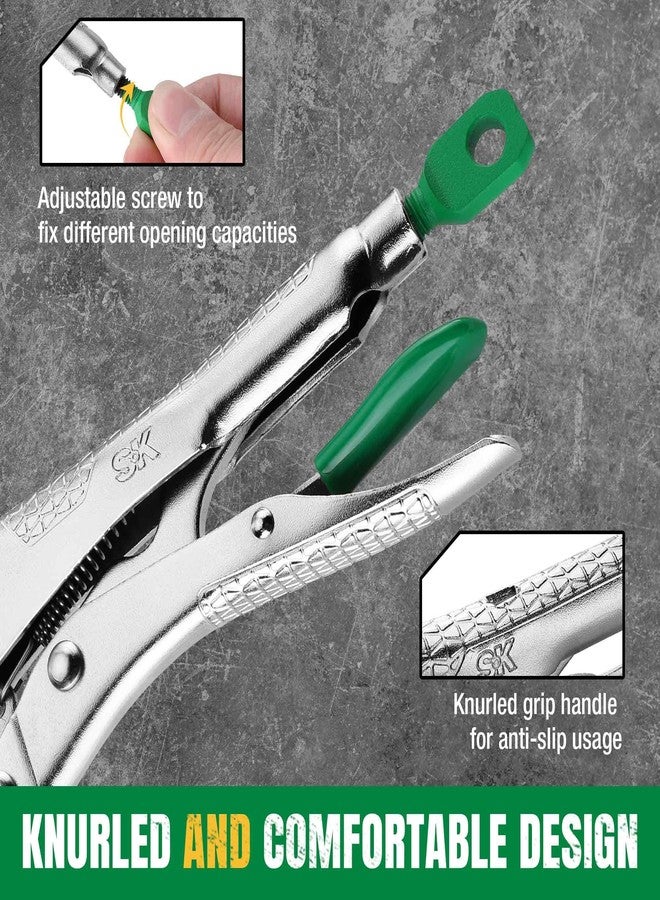 SK 9.5" Long Nose Locking Pliers, Premium CR-V Construction, Ergonomic Anti-slip Handle, Ideal for Welding or Assembly - Image 5