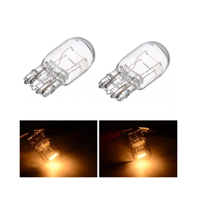 Fugedox 2 PCS T20 7443 1891 21/5W Clear Glass Turn Signal Stop Brake Tail Light-Bulbs - DRL Indicator Light Micro Bulb Parts, Automotive Universal Lighting Accessory, for Cars (White) - Image 3