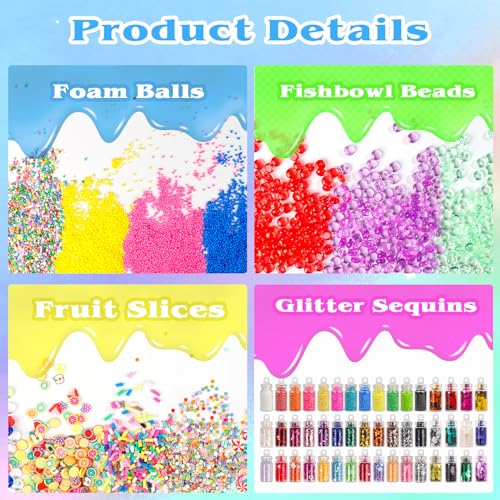JMUQ 175 Pack Slime Making Supplies Kit, Slime Add Ins Accessories Includes Slimes Charms, Foam Balls for Making Creative Slimes Kit - Image 2