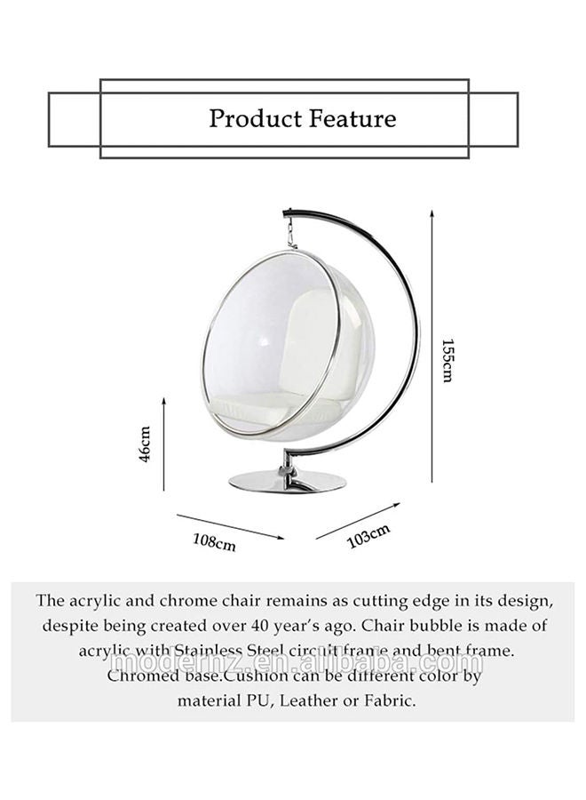 YULAN High Quality Indoor Swing Hanging Chair Acrylic Ball Bubble Chair With Stand Transparent - Image 2