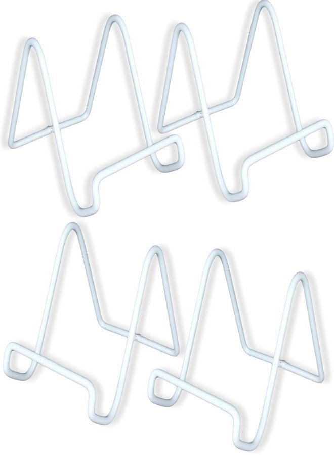 بانبيري ديزاينز حوامل عرض سلكية بيضاء من بانبيري ديزاينز - حوامل أطباق - معدنية - ارتفاع 4 بوصات - عبوة من 4 قطع. - Image 1