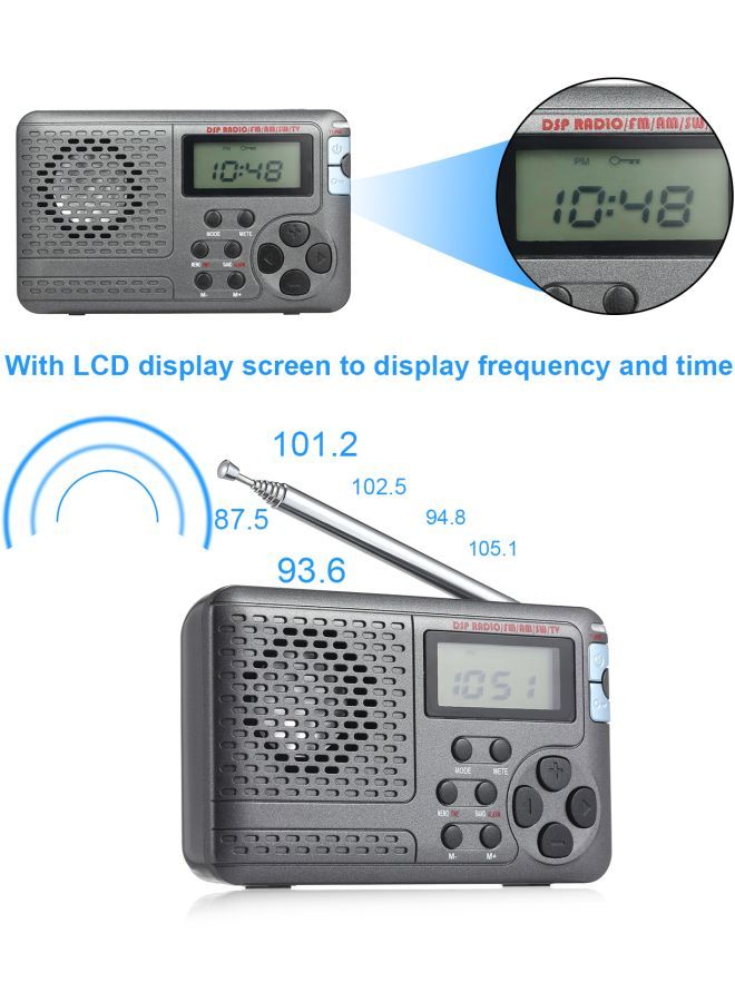 NIBEMINENT Portable Stereo DSP Radio Receiver V7595 Grey - Image 5