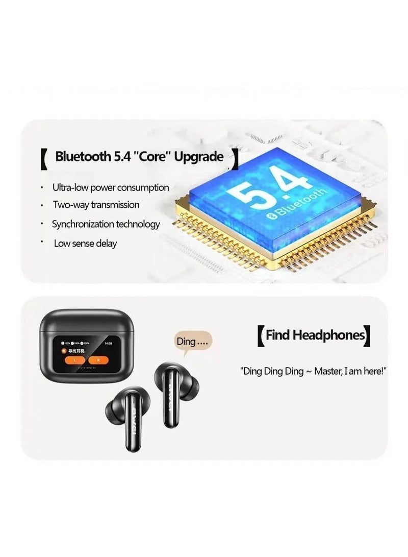 Awei ANC Earbuds with LED Touch Screen | 42dB Noise Cancelling Bluetooth Earbuds | Hi-Fi Stereo Sound | 40H Battery Life | ENC Clear Call Mic | Fast Charging | IPX6 Waterproof | Type C | 1 Year Warranty - Image 2