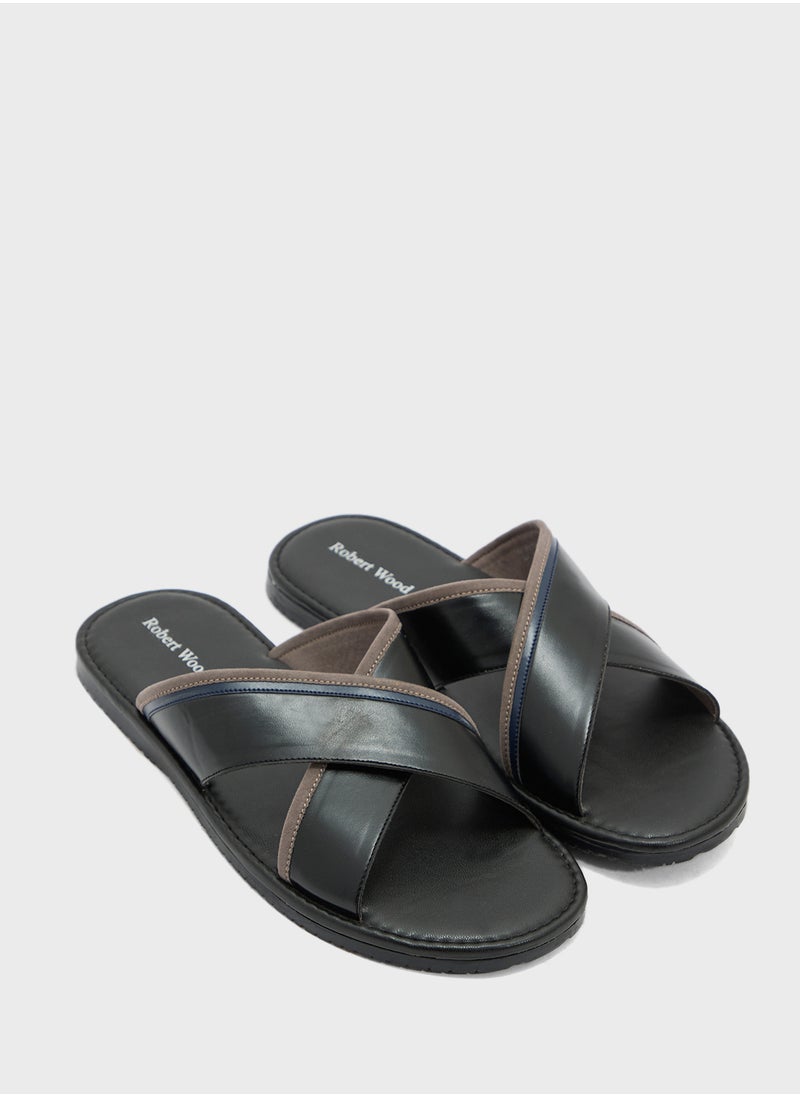 Robert Wood - Webbing Detail Cross Strap Sandals - Image 1