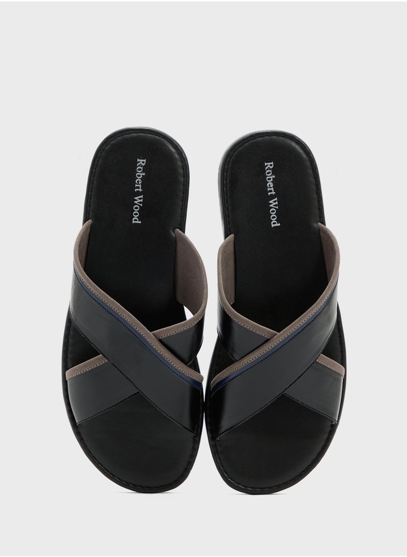 Robert Wood - Webbing Detail Cross Strap Sandals - Image 1
