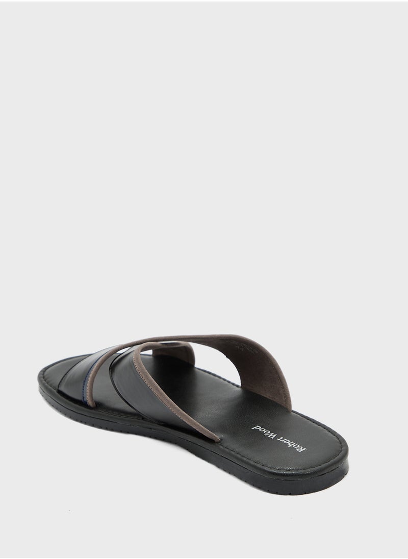 Robert Wood - Webbing Detail Cross Strap Sandals - Image 1