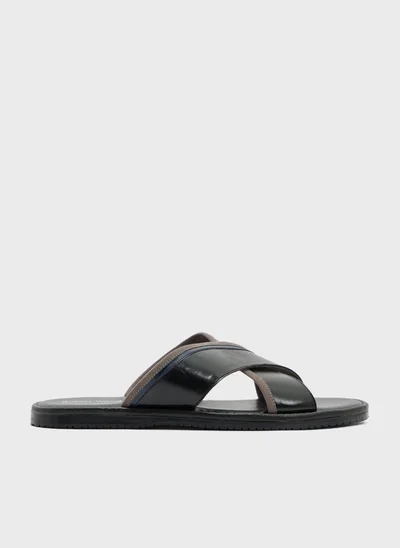 Robert Wood Webbing Detail Cross Strap Sandals
