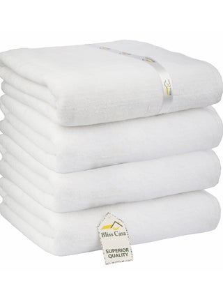 Bliss Casa 100% Cotton Hand Towels (4 Pack, 40x70 cm) - 600 GSM Large Hand Towels Super Absorbent and Soft Hotel Towels, Ideal for Use in Hotels and Restaurants