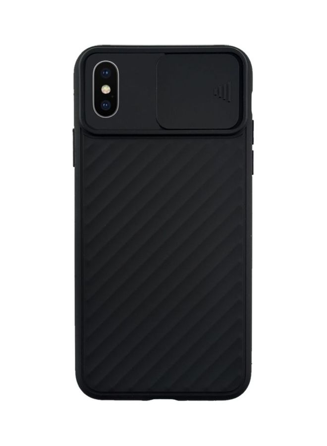 NIBEMINENT 3D Lines Silicone Protective Case With Camera Slide Protector For Apple Iphone Xs Max Black  - Image 1