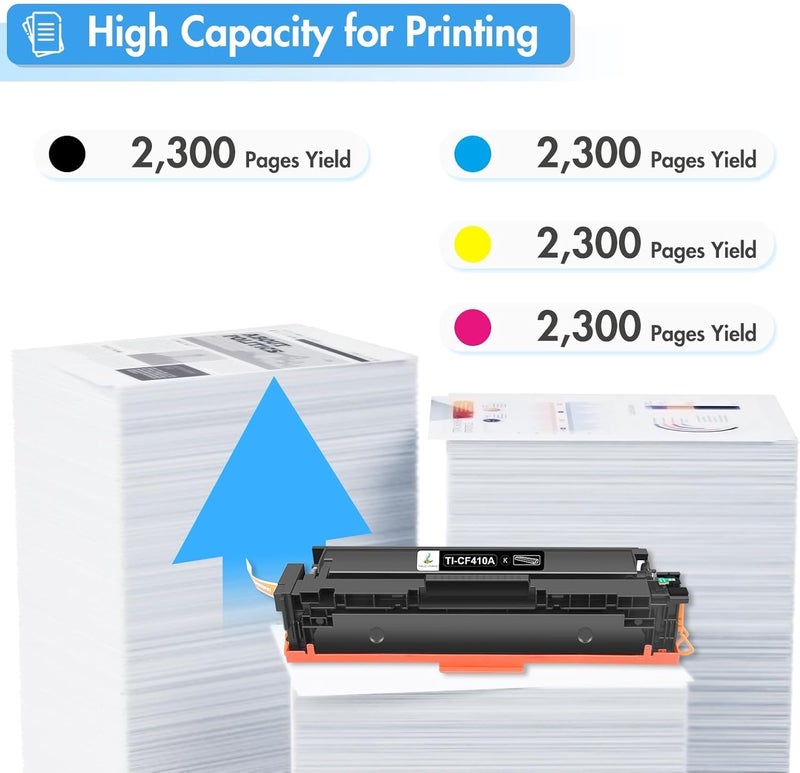 TRUE IMAGE Compatible M452DW Toner Cartridge Replacement for HP 410A 410X for HP Color Pro MFP M477fnw M477fdw M477fdn M452dw M452nw M452dn M477 Toner Printer (Black Cyan Yellow Magenta, 5-Pack) - Image 3