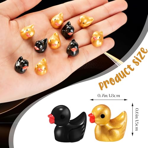 Rotatingpals 150 Pcs St Patricks Day Mini Ducks Resin Tiny Duck Little Small Figures Bulk for St Patricks Party Dollhouse Aquarium Decor Micro Garden Landscape DIY CraftsBlackGold - Image 5