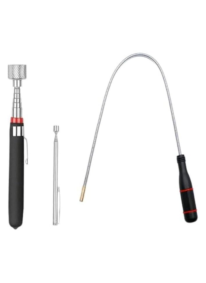 PROMASS 3 Pack Telescoping Magnet Pick-Up Tool Set Retrieving Telescoping Magnet Pickup Tools Extendable Magnetic Pick up Tools Bendable Spring Magnet Stick  - Image 1