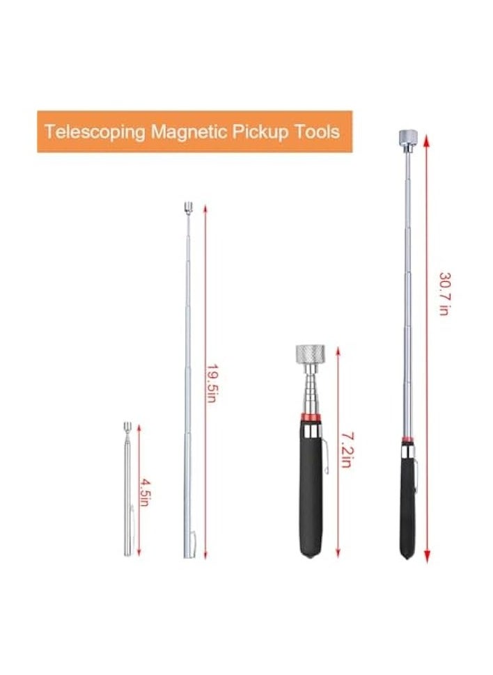 PROMASS 3 Pack Telescoping Magnet Pick-Up Tool Set Retrieving Telescoping Magnet Pickup Tools Extendable Magnetic Pick up Tools Bendable Spring Magnet Stick  - Image 3